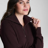 Spanx® AirEssentials Half Zip, Truffle Brown