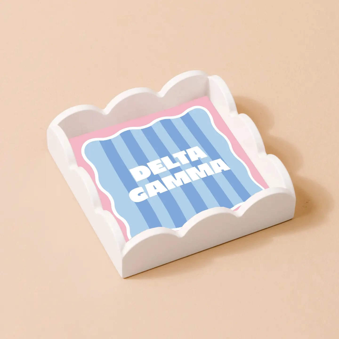 Sorority Stripe Scallop Trinket Tray