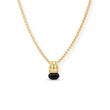 Midnight Tide Pendant Necklace in Gold, Black Pearl