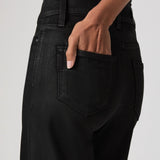Anessa Wide Leg Jean, Black Fog Luxe Coating