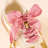 Step It Up Shoelaces, Red Gingham