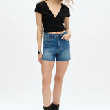 Valentine High Rise Shorts, Medium Blue