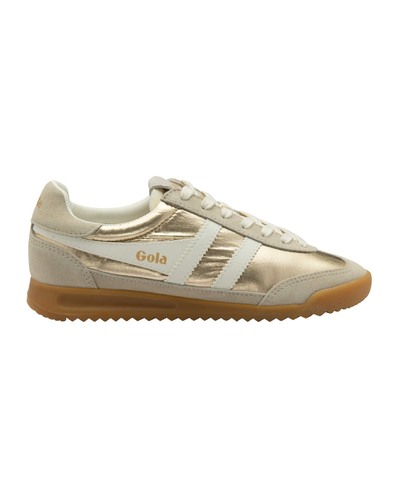 Firefly Metallic Sneakers, Gold/Off White