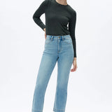 High Rise Straight Jean, Light Blue