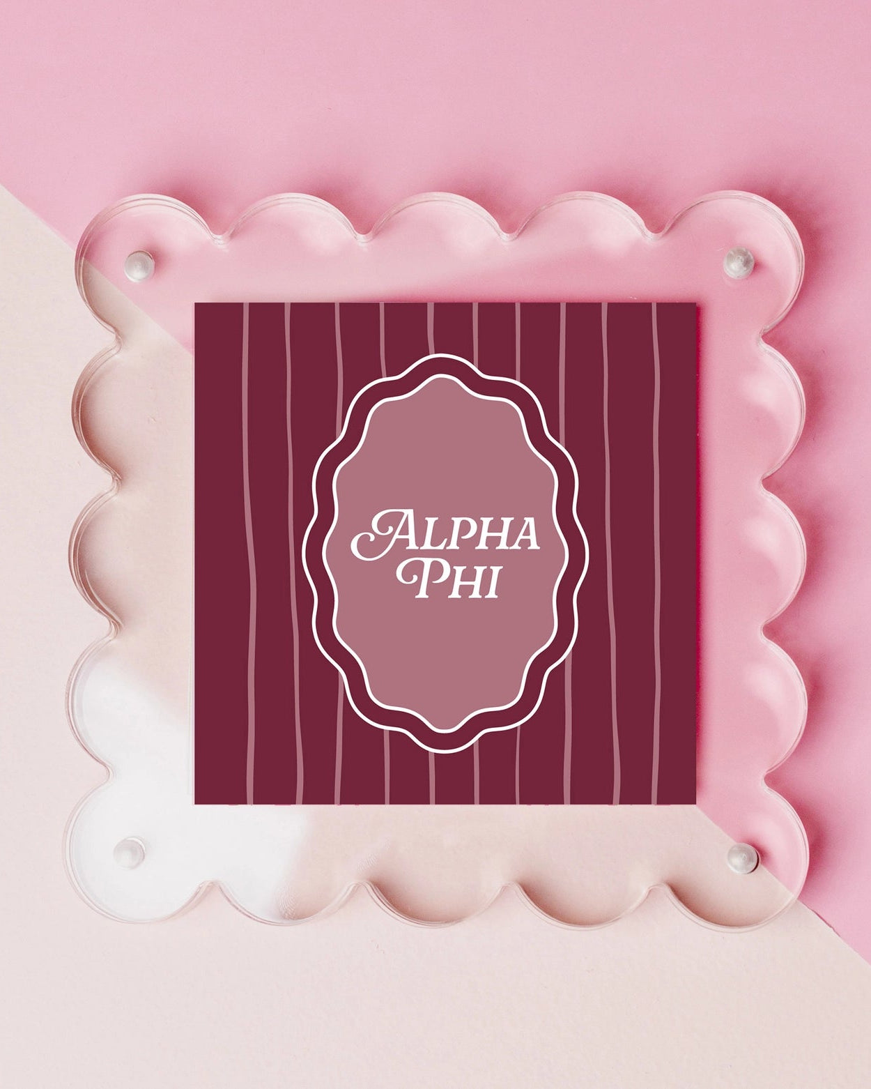 Sorority Square Scalloped Acrylic Frame