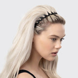 Recycled Plastic Zig Zag Headband 2pc, Black & Tort