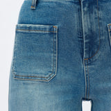 High Rise Wide Leg Jeans, Medium Blue