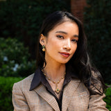 Berry Clover Drop Earrings, Malachite