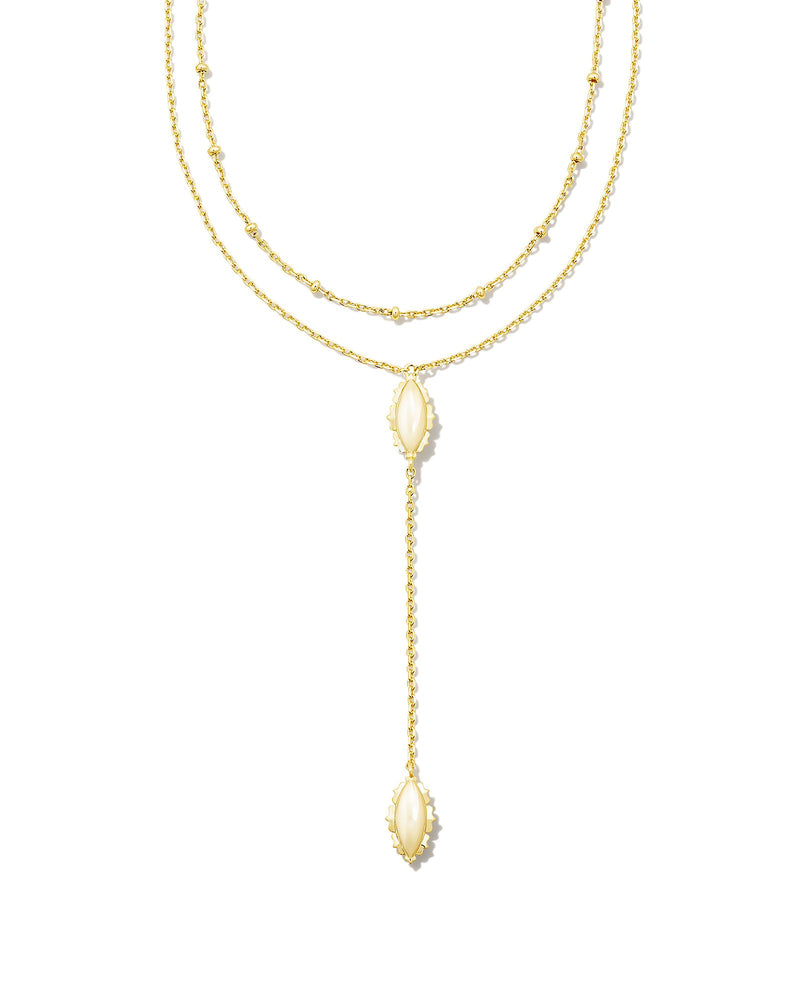 Genevieve Gold Multi Strand Y Necklace