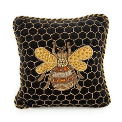 Queen Bee Black Throw Pillow