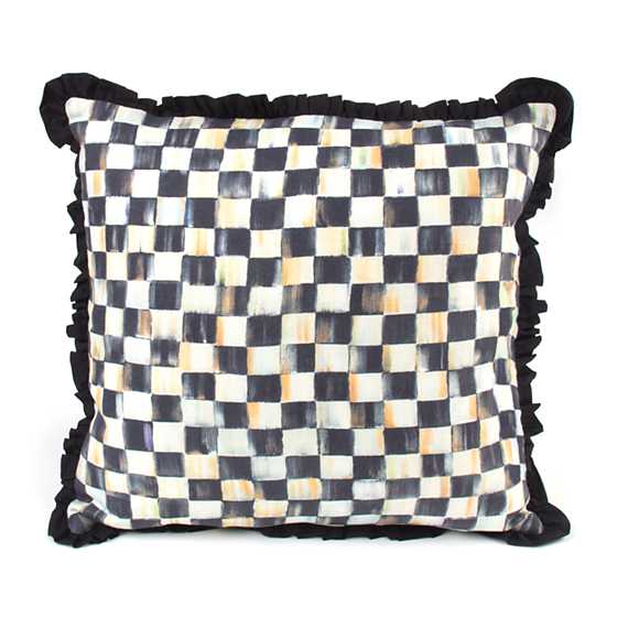 Courtly Check Ruffle Square Throw Pillow