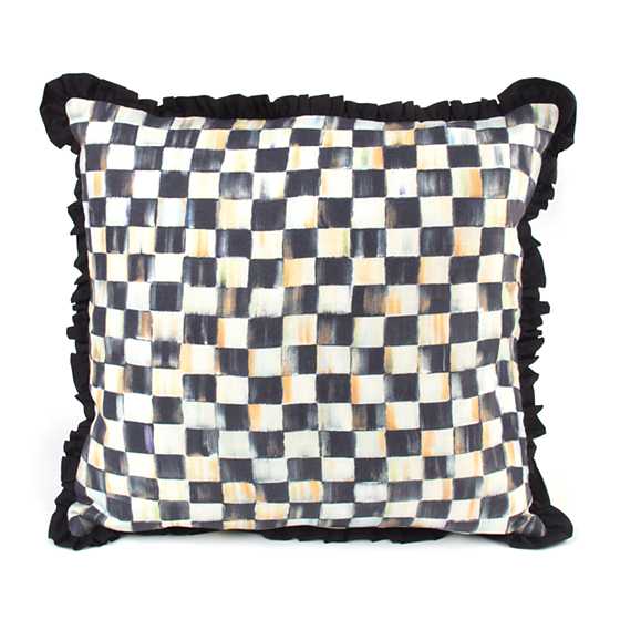 Courtly Check Ruffle Square Throw Pillow