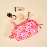 Essentials Quilted Cosmetic Pouch, Poppin' Petals Hot Pink