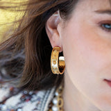 Berry Classic Medium Hoop Earrings, Gold