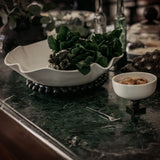 Florece Tray W/ Waxcast Iron Beaded Stand