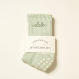Inhale Exhale Grip Sock Mint Green, Pilates Socks