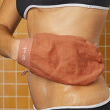 Exfoliating Gloves 2pc Set, Black & Terracotta