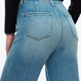 High Rise Wide Leg Jeans, Medium Blue