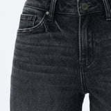 Mid Rise Wide Leg Jeans, Dark Grey