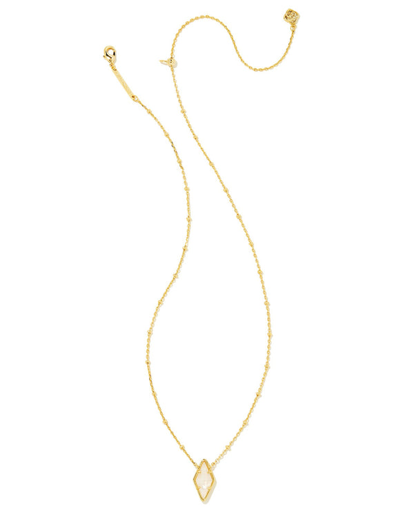 Kinsley Gold Short Pendant Necklace, Ivory MOP
