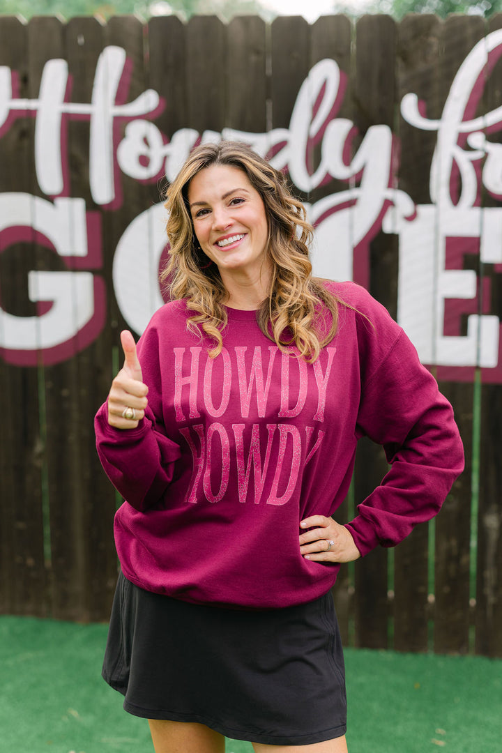 Howdy Crewneck, Maroon