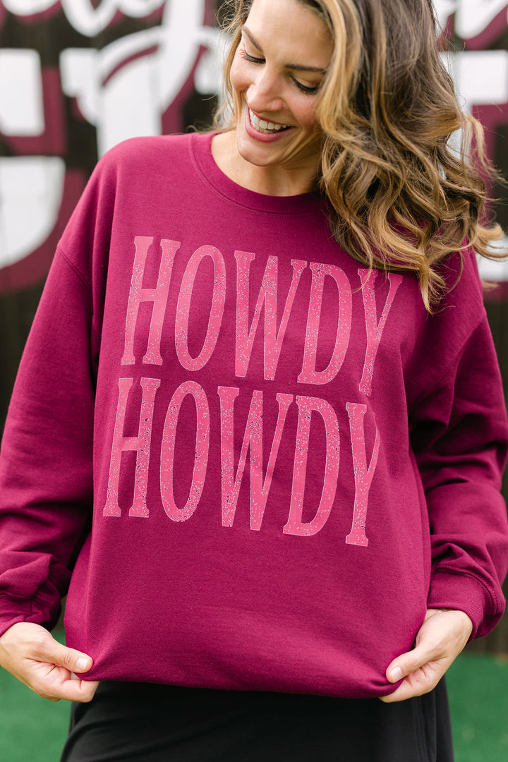 Howdy Crewneck, Maroon