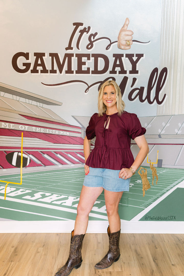 All Day Play Top, Maroon