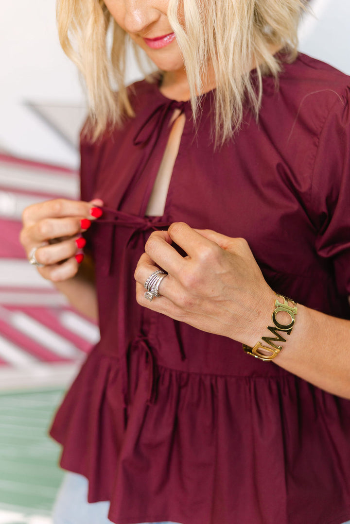 All Day Play Top, Maroon