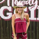 Spirit Walk Style Top, Maroon