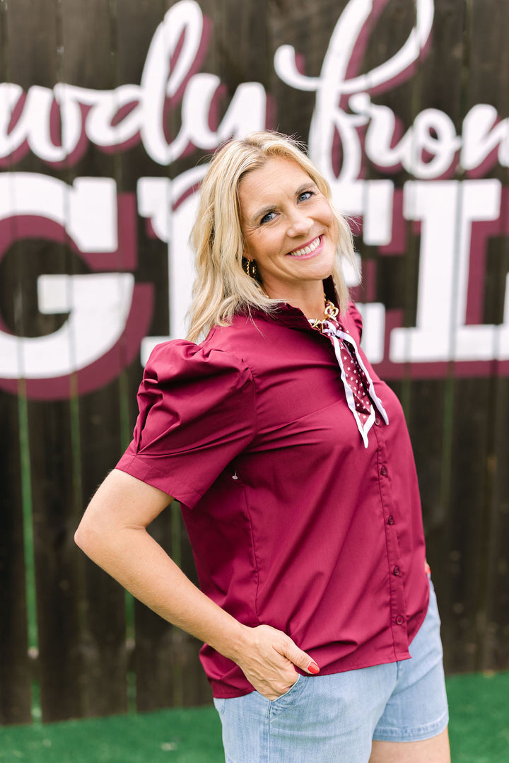 Rowdy & Ready Top, Maroon