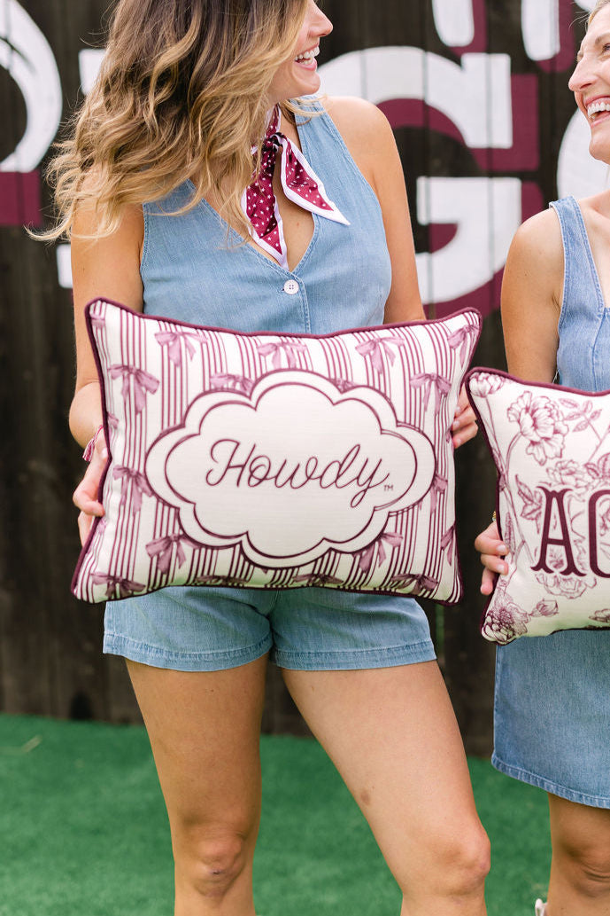 Howdy Bow Pattern Pillow