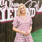 Lucy Dress, Maroon Boots