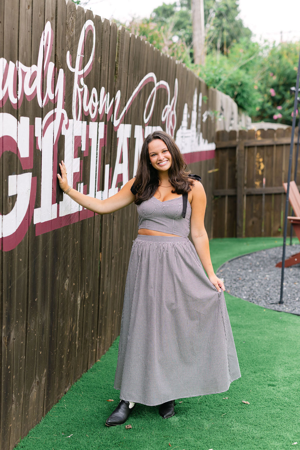 Pass Interference Maxi Skirt, Gingham