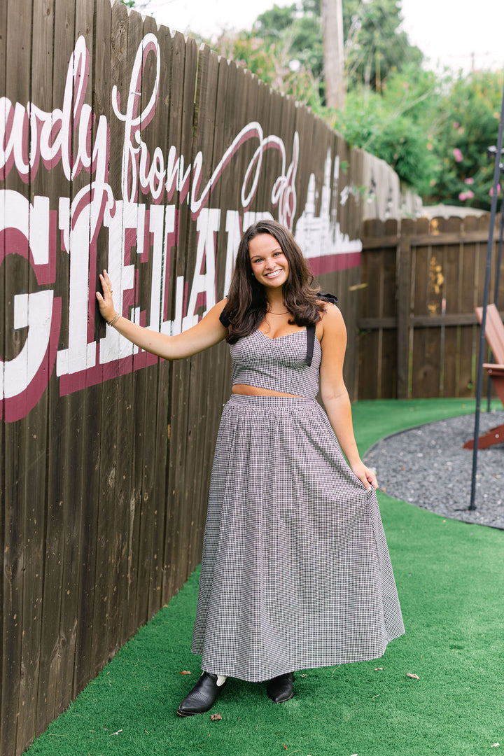 Pass Interference Maxi Skirt, Gingham