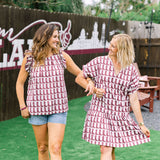 Lucy Dress, Maroon Boots