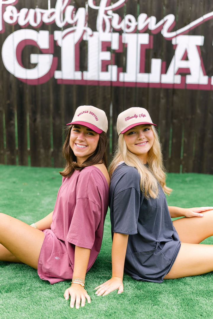 Hot Shot Tee Romper, Burgundy