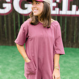 Hot Shot Tee Romper, Burgundy