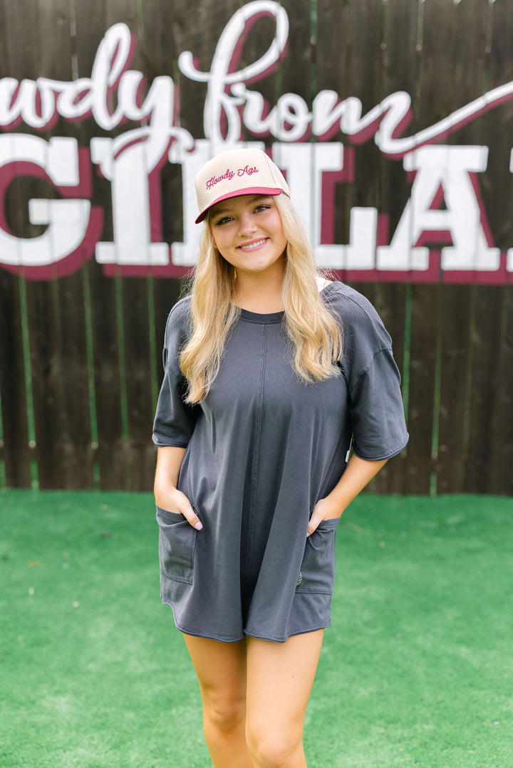 Hot Shot Tee Romper, Black