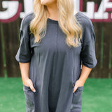 Hot Shot Tee Romper, Black