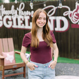 Easy Going Bodysuit, Maroon