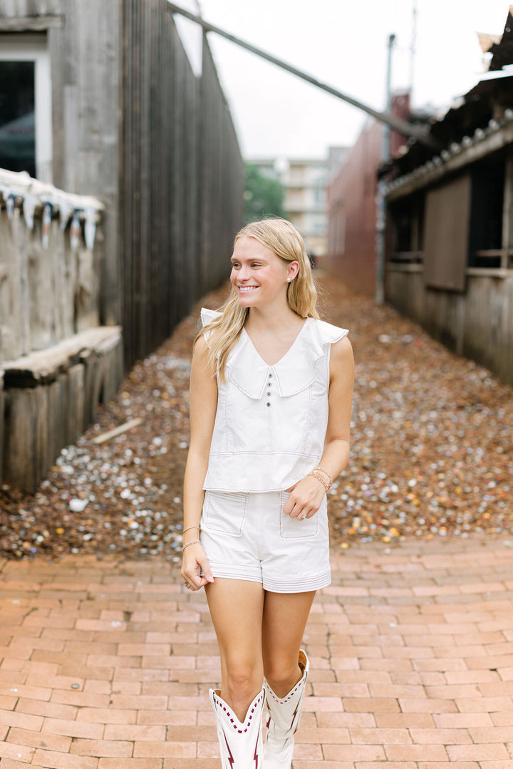 Overtime Edit Top, White