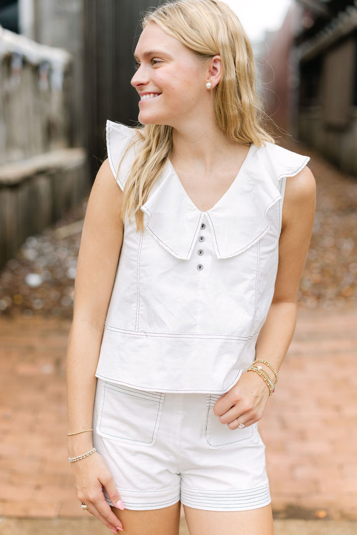 Overtime Edit Top, White