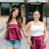 Spirit Walk Style Top, Maroon