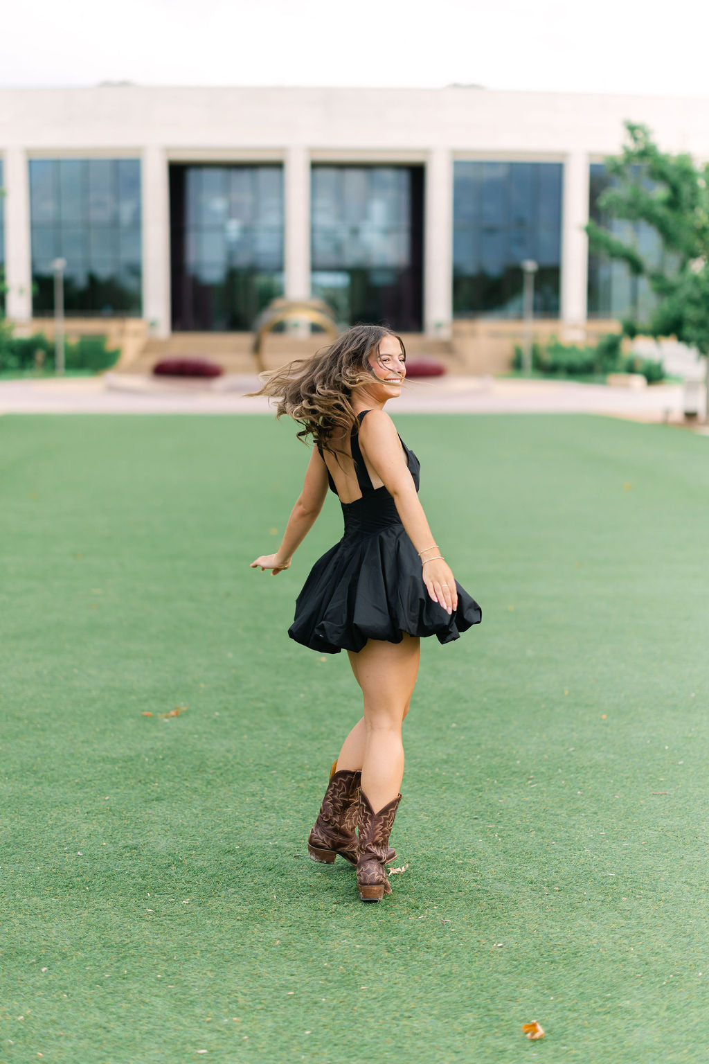 Walk My Way Bubble Dress, Black