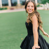 Walk My Way Bubble Dress, Black