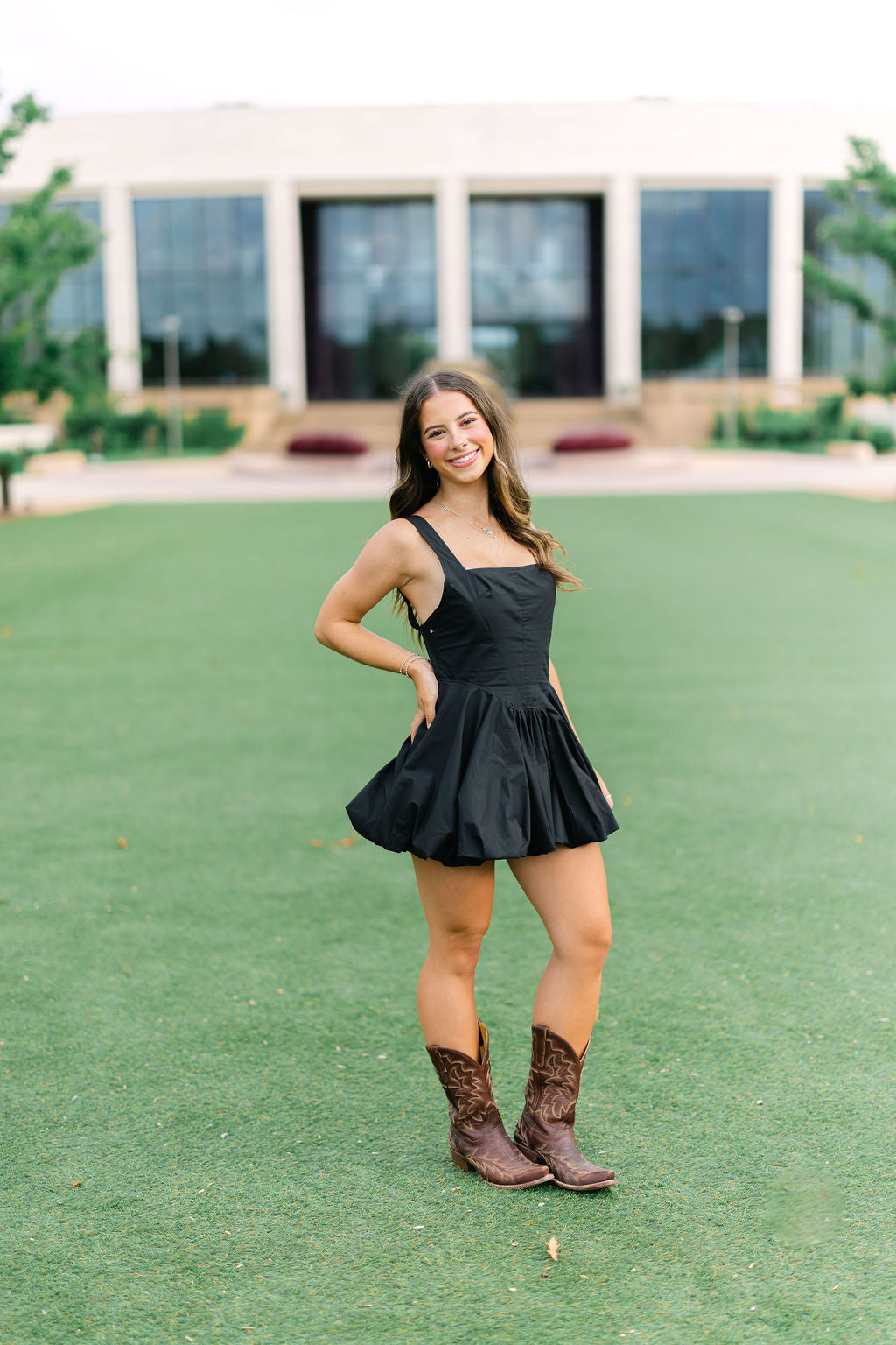 Walk My Way Bubble Dress, Black