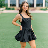 Walk My Way Bubble Dress, Black