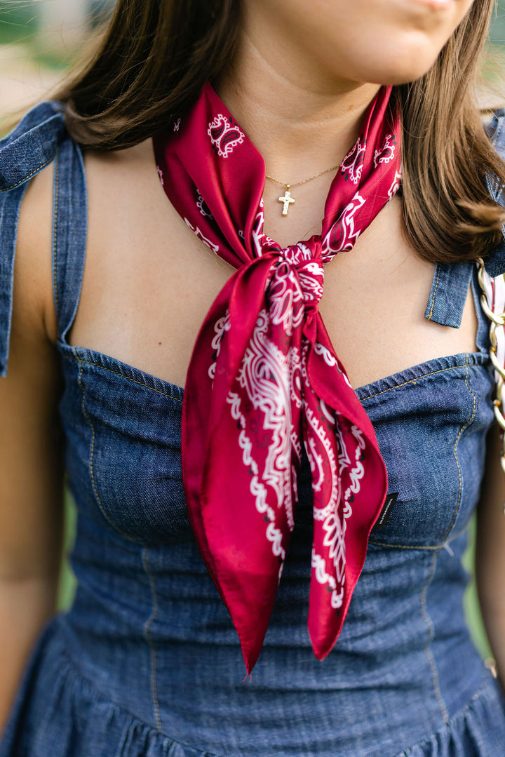 Maroon Silk Scarf
