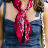 Maroon Silk Scarf