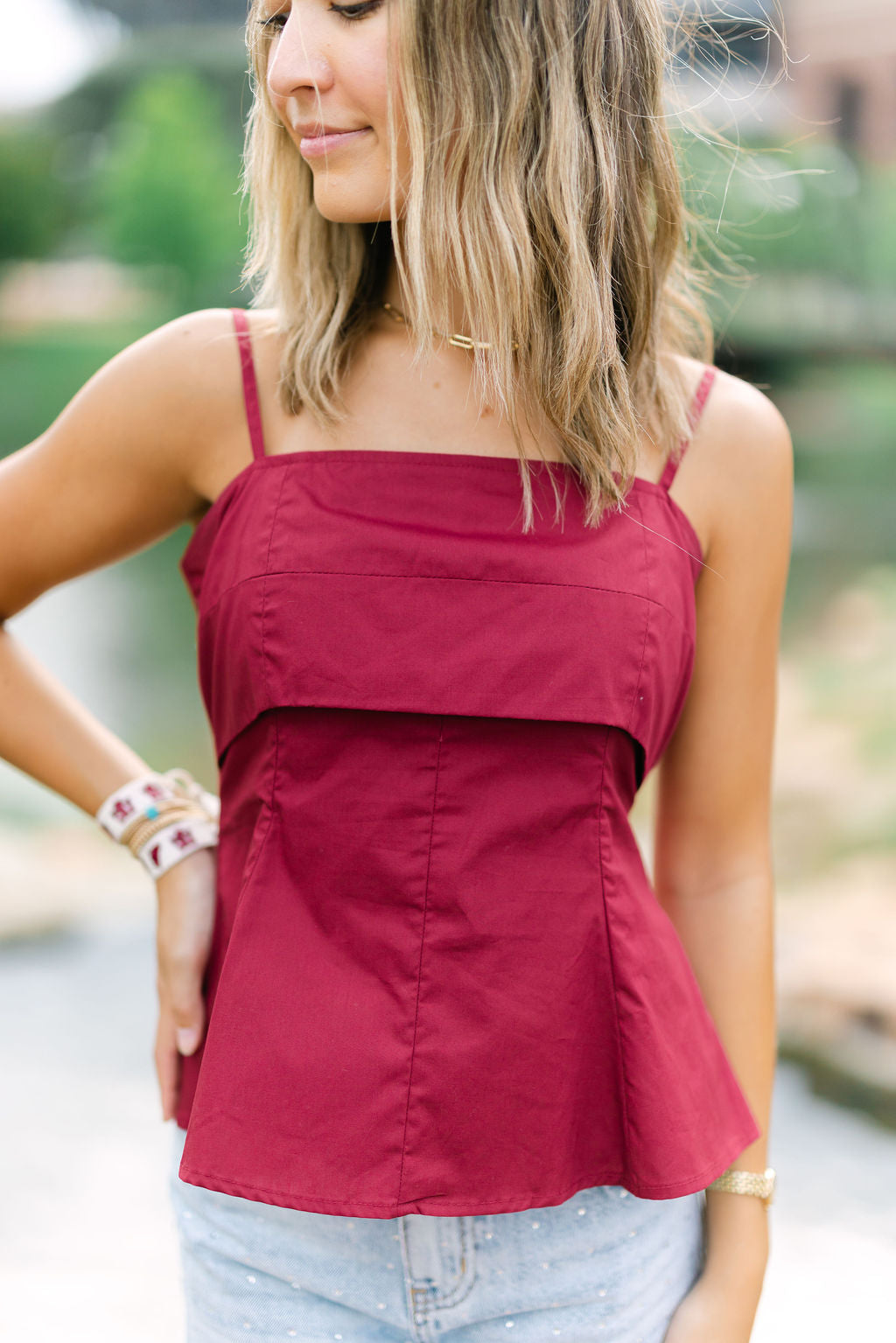 Sideline Statement Top, Maroon